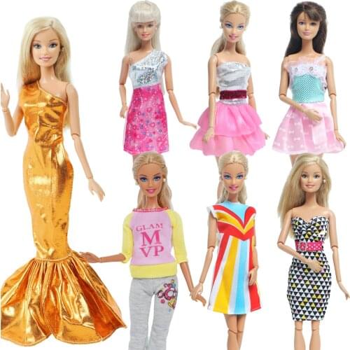 Handmade Party Wear Doll Clothes Mixed Dress Accessories Summer Skirt Sexy Elegant Pants Gown for Barbie Doll Accessories Toy