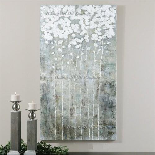 Top Artist Hand Painted Beautiful Abstract Flower Plant Oil Painting White Flower Canvas Painting Home Decoration Art Picture