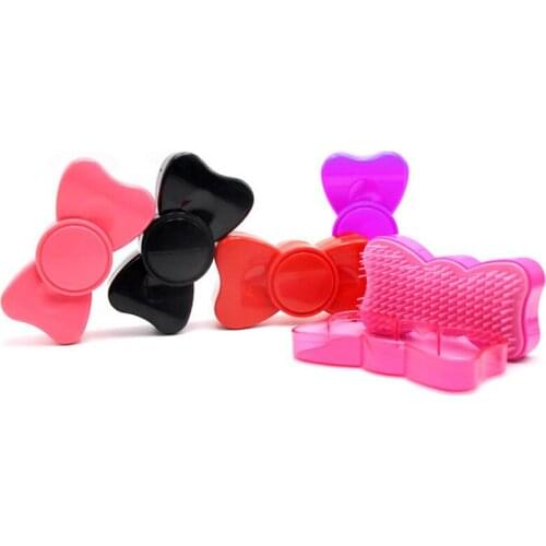 2019 Real Hot Sale 1pc Portable Bowknot Hair Brush Comb For Girls Children Plastic Detangling Hairdressing Massage Hairbrush