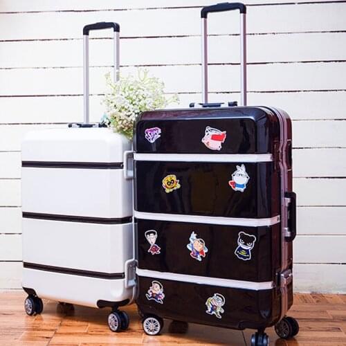 New Fashion 20"24"26"29 inch Aluminum frame Women travel bag carry on Men Trolley suitcase Students Hardside Rolling luggage bag
