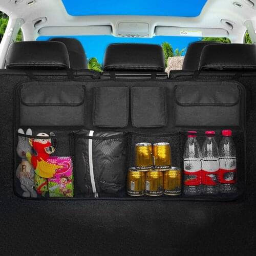 High Capacity Adjustable Car Trunk Organizer Backseat Storage Bag Multi-function Auto Seat Back Universal Car Accessories