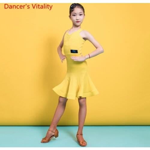 Latin Dance Practice Clothes Girl Sexy Dress Competition Clothing Summer Children Professional Performance Dancing Skirt