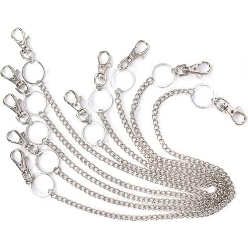 Rock Punk Trousers Keychain 49cm Long Metal Wallet Belt Auto Key Chain Hipster Jean Keychains HipHop Key Chains Auto