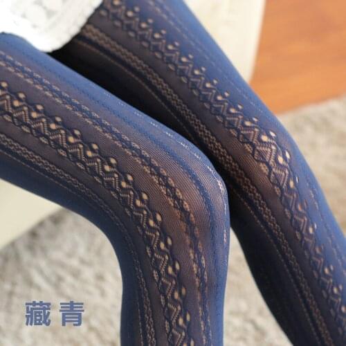 Spring Sexy Lace Vertical Mesh Skinny Engraving Mesh Stockings Hollowed Pure Colors Lady Pantyhose Engaging Breathable Slim