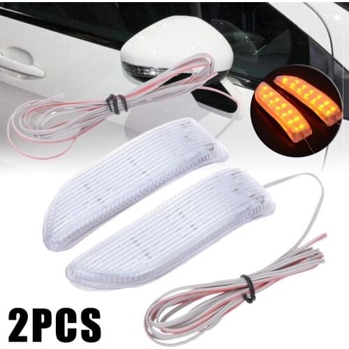 Mayitr 2pcs 12V Universal Amber 13 LED Car Side Rear View Mirror Soft Turn Signal Indicator Light