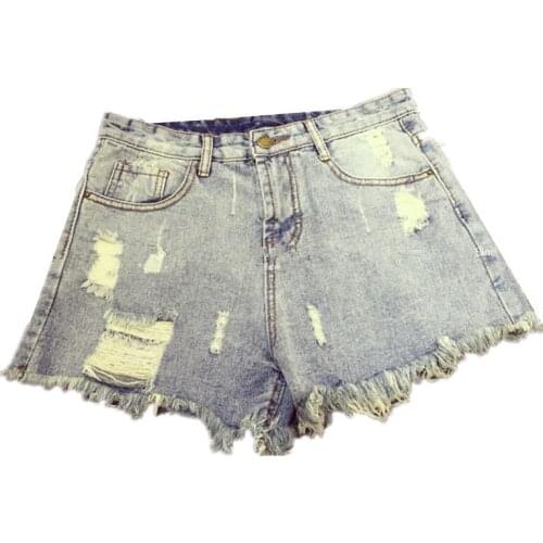 ZG1116 2020 new women fashion baggy summer big size hot high-waisted ripped denim shorts cheap wholesale