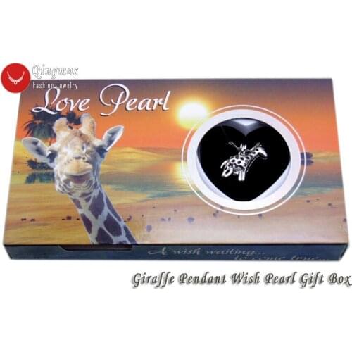 Qingmos Wish Pearl 20*25mm Giraffe Cage Chokers Necklace for Women & Trendy Oyster Love Pearl Pendant & Necklace Chain-who3650