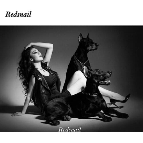 5d diy Diamond Painting Doberman and woman 3d Cross Stitch Diamond Embroidery Full display Mosaic Diamond round square EE745