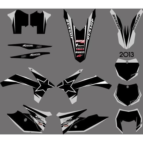 0607 Black NEW STYLE TEAM GRAPHICS WITH MATCHING BACKGROUNDS For KTM 125 200 250 300 350 450 500 EXC 2012 2013 XC 2011
