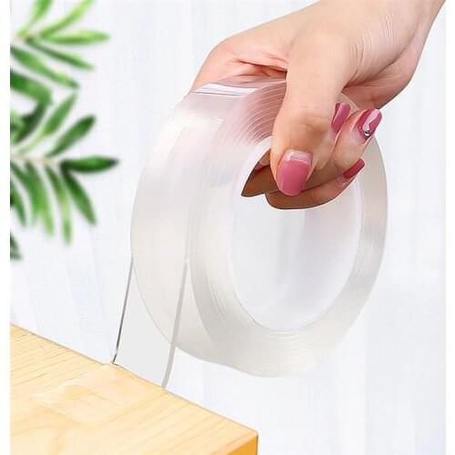 1/2/3/5/10M Nano non-marking tape double-sided tape transparent non-marking reusable waterproof tape can clean household tape