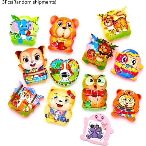 Q6PD 3Pieces Slide Puzzle Kid’s Early Learning Gift Brain Developmental 3D Busy Board