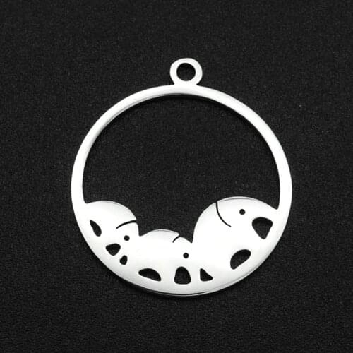 5pcs/lot 100% Stainless Steel 23x20 Elephant Family DIY Charm Connector Wholesale Jewelry Bracelet Making Charms Never Fade