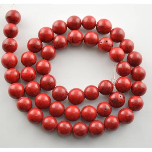 8mm Red Color Dyed Howlite Round Beads For Jewelry Making Beads Candy Color Howlite Beads 10pc/lot
