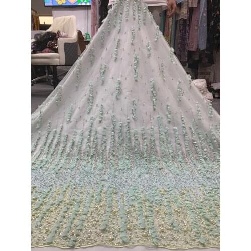 African Lace Fabric High Quality Lace French Lace Fabric With beads SYJ-3686815 nigeria party dress