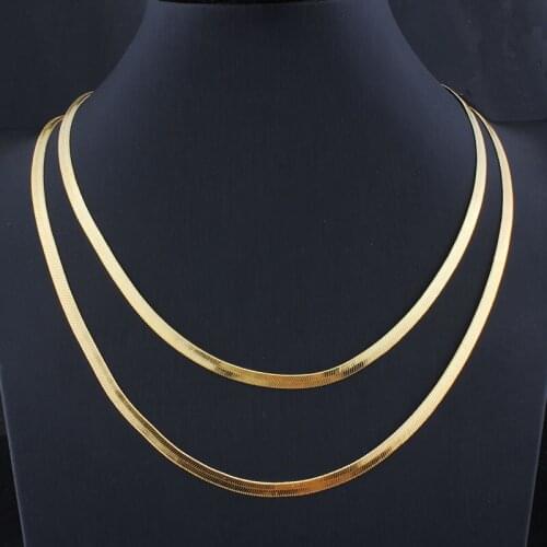 Gold Color Double-Layered Snake Chain Link Choker Necklace For Women Bohemian Multilayer Chain Charm Necklaces Jewelry