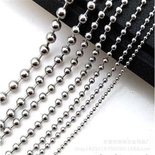 Top Quality 1.5/2/2.4/3mm Wide Silver Color Jewelry Ball Bead Chain Mens Women Necklace Stainless Steel Pendant Finding