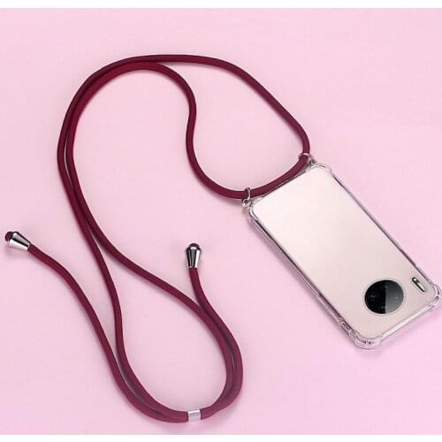Soft Silicone Lanyard Strap Crossbody Phone Case For Huawei Honor Y6 8A P30 PRO LITE Y5 2019 NOVA 4 8S Necklace Crossbody Cover