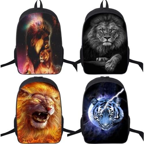 3d Printed Lion Backpack For Boys Girl School Bags Teenager Bookbag Students School Backpack Teen Book Rucksacks Laptop Knapsack