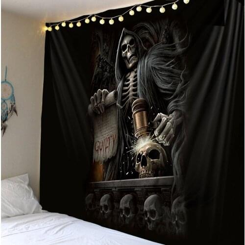 Terrorist skeleton judge thug evil ghost printing tapestry soft and easy to care wall decoration hanging cloth