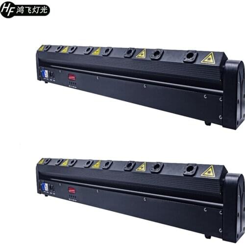 2 pieces 8 eye scan laser light rgb 3-color moving head laser light stage dj party laser rain