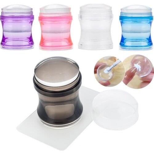 Easily Clean High Elasticity Silicone Nail Stamper Scraper Transparent Tool for Female