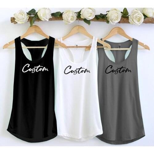 Tank Top Casual Loose Tri-blend Sleeveless Tee Shirt DIY Customize Women Tank Tops Personalized