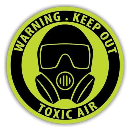 Creative To Stay Away From Toxic Gas Warning Car Sticker Pvc Personality Fashion Body Window Exquisite Waterproof Decal Decorate