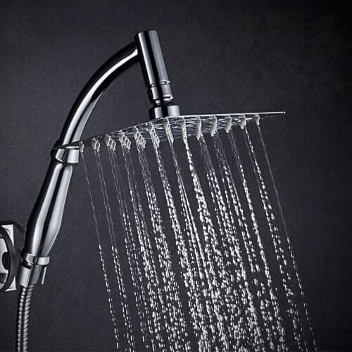 New arrival 360 universal Chrome Finished Wall Mounted Brass Shower Arm 8" Shower Head + 2 Conversion of rod