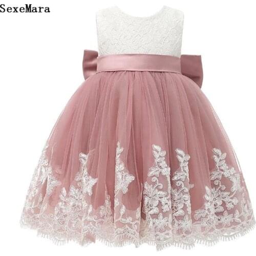 New Customized Flower Girl Dresses Kids Princess Children First Birthday Dress Pageant Gowns