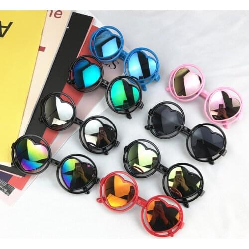 New Kids Girls boys Heart Round Sunglasses Goggles Vintage Toddler Baby Sun Glasses UV Protection Eyewear Childrens Colorful