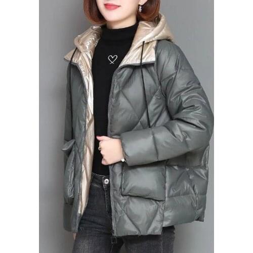 New Winter Down Jacket Ladies Short Hooded Jacket