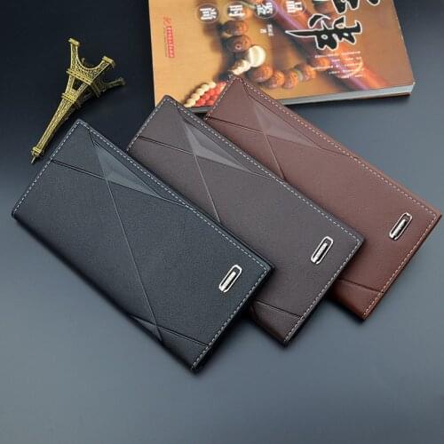 Q 3Colors 1Pcs Long Style Purse Card Holder Money Bags Fashion Purses Nice Gift Mini Card Wallet For Men