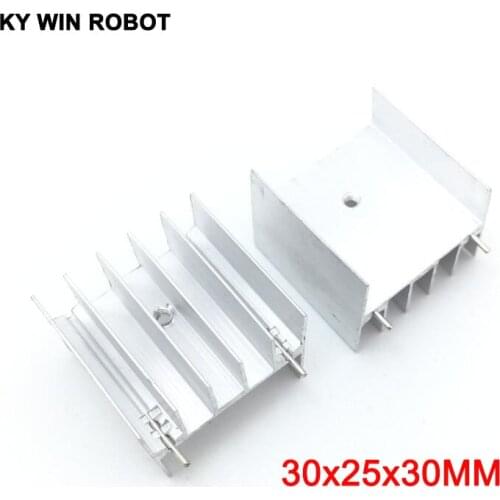 5pcs white Aluminium TO-220 30x25x30mm Heatsink TO 220 Heat Sink Transistor Radiator TO220 Cooler Cooling 30*25*30MM With 2pin