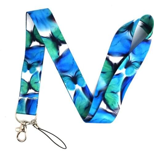 Butterfly Neck Strap Keychain Lanyard For Keys ID Card Badge Holder DIY Hang Rope Keyrings Mobile Phone Accessories