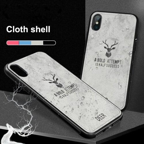 Luxury Christmas Deer Cloth Phone Cases For iphone 7 8 6 6S Plus Ultra Thin Soft Silicone Cover For iphone X XS Max XR New Capa