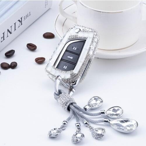 Luxury Diamond Car Key Cover Case For Toyota Auris Corolla Avensis Verso Aygo Yaris Scion TC IM 2015 2016 Highlander Camry RAV 4
