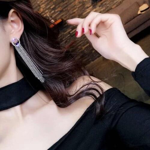 Silver Plated Dangle Earrings Prevent Allergy Star Tassel Earrings Temperament Korean Long Earrings Women Fashion Jewelry