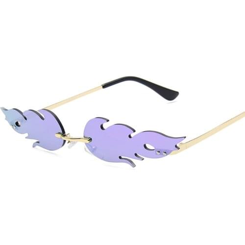 Bohosco Sunglasses Fashion Luxury UV400 Rimless Wave Sun Glasses Metal Shades Vintage Frameless Clear Lens Outdoor Eyewear