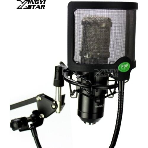 Universal Gooseneck Holder Condenser Microphone Shock Mount Pop Filter Shield Mic Windscreen For Video Recording Studio Recorder