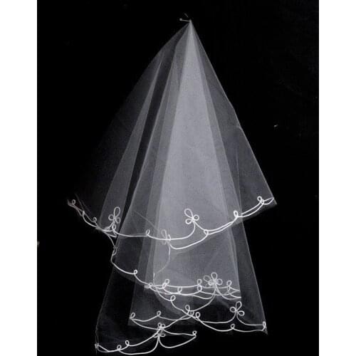 Women Wedding 1.2 Meters One Layer Bride Veil White Short Bridal Accessories Veils