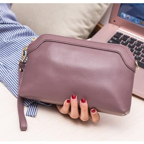 Genuine Leather Women Clutch Bags Female Luxury Small Wallet Handbags Ladies Shoulder Crossbody Messenger Bag Evening Party Bag