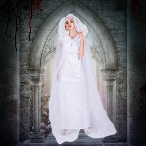 2020 Women Halloween Costume Phantom Costume Haunting Beauty Costume Women Ghost Spirit Cosplay Robe And Hood Cape Full Set