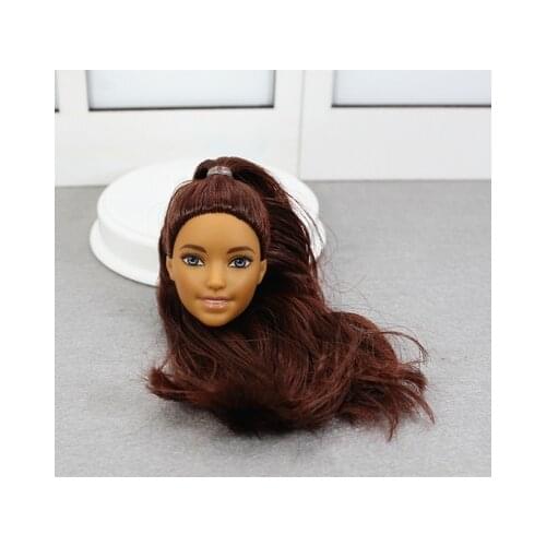 Original 1/6 Doll Heads Green Red Yellow Blue Hair Rare Face Doll Heads Girl Collection Gift Toys DIY Doll Dressing Accessories