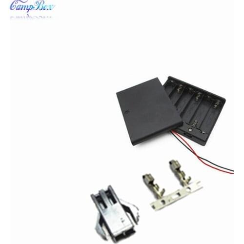 10Pcs 6xAA Battery Case Holder Socket Wire Junction Boxes With Wires, Switch&Cover, SM2.54 Header and Crimps