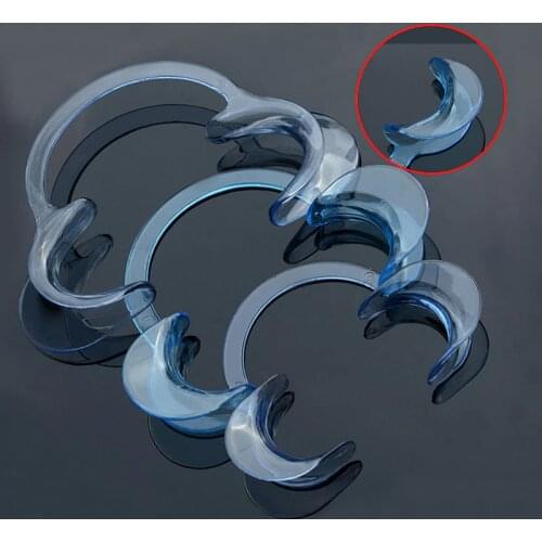 100 Pcs Watch Ya Mouth Teeth Whitening Cheek Retractor C Shape Blue Color (Middle Size) Mouth Opener