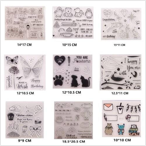 26 Styles) 2021 New Animal Clear Stamps DIY Scrapbooking Craft Supplies Silicon Seal Custom Card Album ink pad Stamping