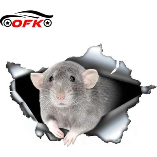 Car Stickers Decor Motorcycle Decals Gray Dumbo Rat Decorative Accessories Creative Sunscreen Waterproof PVC,13cm*9cm