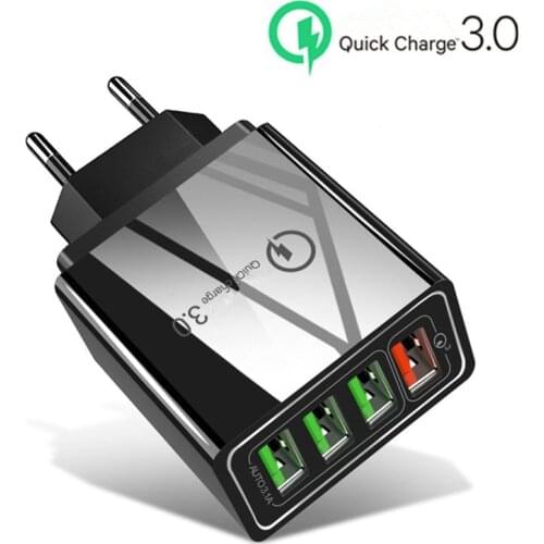 Quick Charge 3.0 Fast Charger QC3.0 Multi Plug Adapter Mobile Phone Charger For iPhone 11 X 7 8 Samsung Xiaomi Mi 8 USB Charger