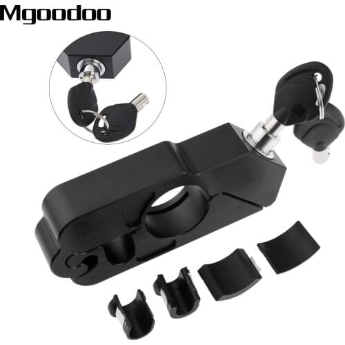Black CNC Aluminum Motorcycle Handle Throttle Grip Security Lock Motorbike Handlebar Lever Lock For Motocross Scooter Anti Theft
