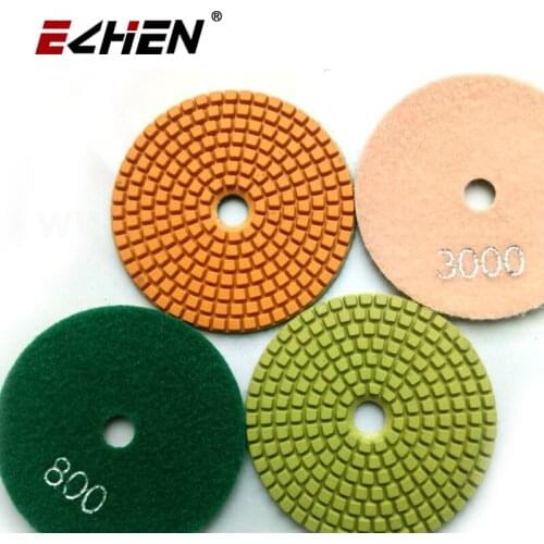 Factory high quality 4inch wet/dry resin marble granite tile diamond polishing pad hand wet polisher velcro backed